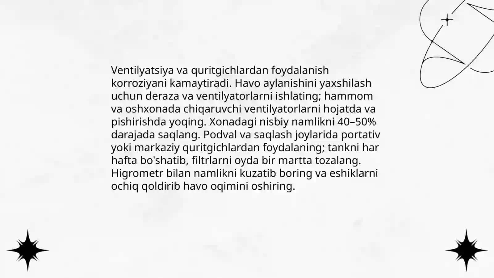 Uyda karroziyani kamaytrish yollari 4