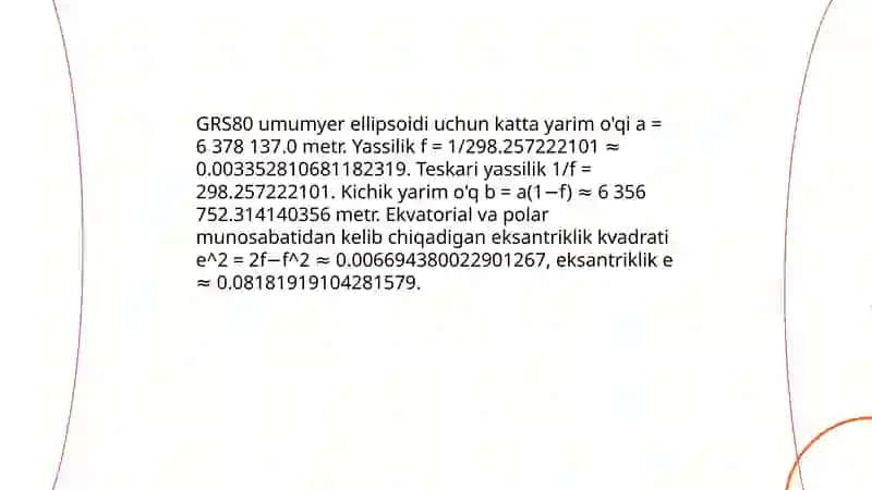 GRS80 umumyer ellipsoidi 4