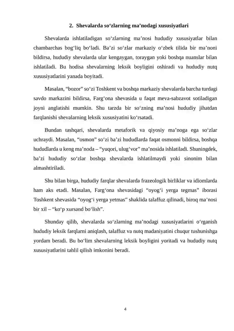 Shevalarga xos matnlarning leksik xususiyatlari 4