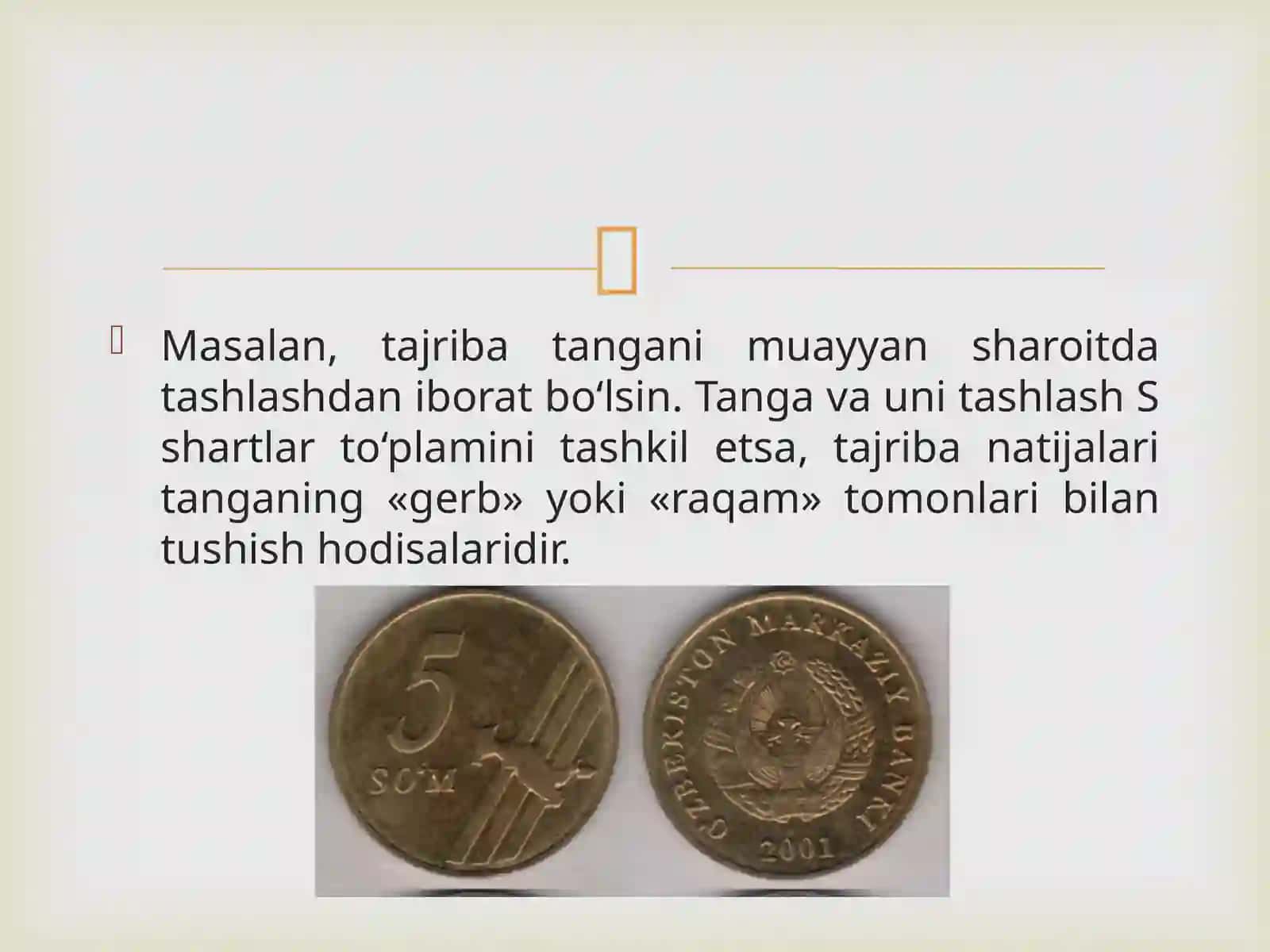 Elementar hodisolar fazosi. Hodisalar ustida amallar 4