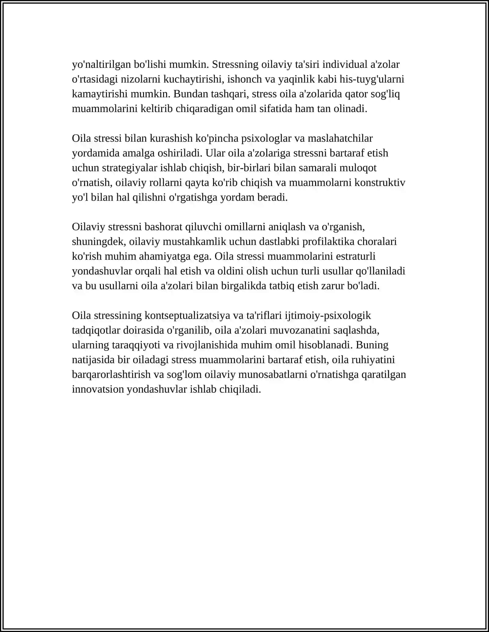 OILA STRESS PSIXODIAGNOSTIKASI 4