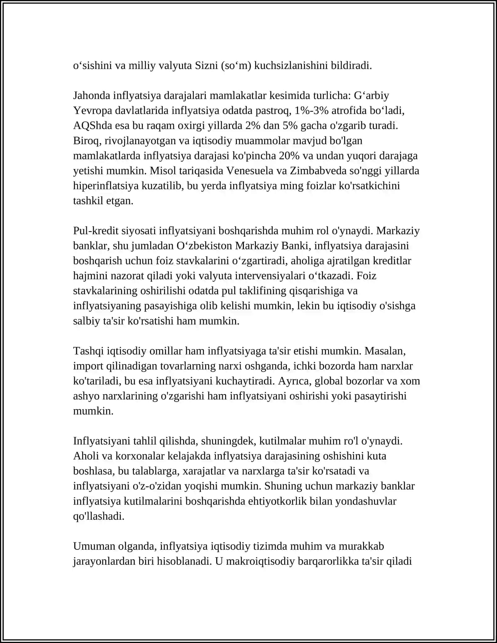 INFLYATSIYANING MOHIYATI VA KELIB CHIQISH SABABLARI 4