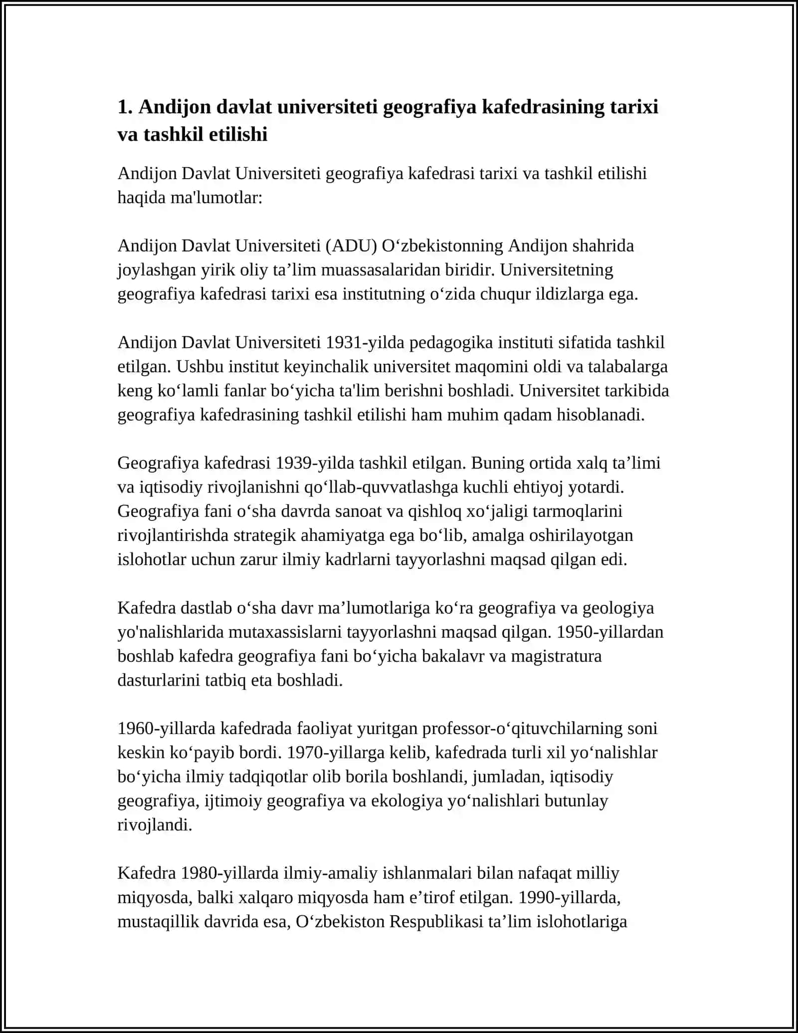 ANDIJON DAVLAT UNIVERSITETI GEOGRAFIYA KOFEDRASI 4