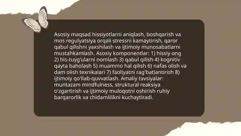 Shaxsiy salomatlikni taʼminlovchi zarur psixologik omillari.Psixologik salomatlik mezonlari 4