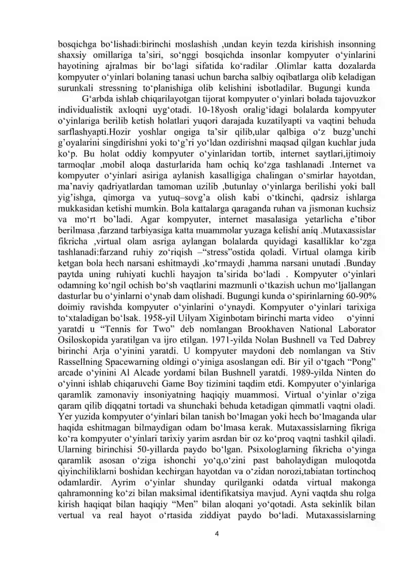 KOMPYUTER O’YINLARI- MANQURTLIK VOSITASI 4