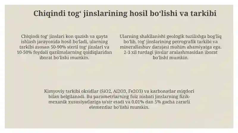 Chiqindi tog' jinslarining tasnifi 4