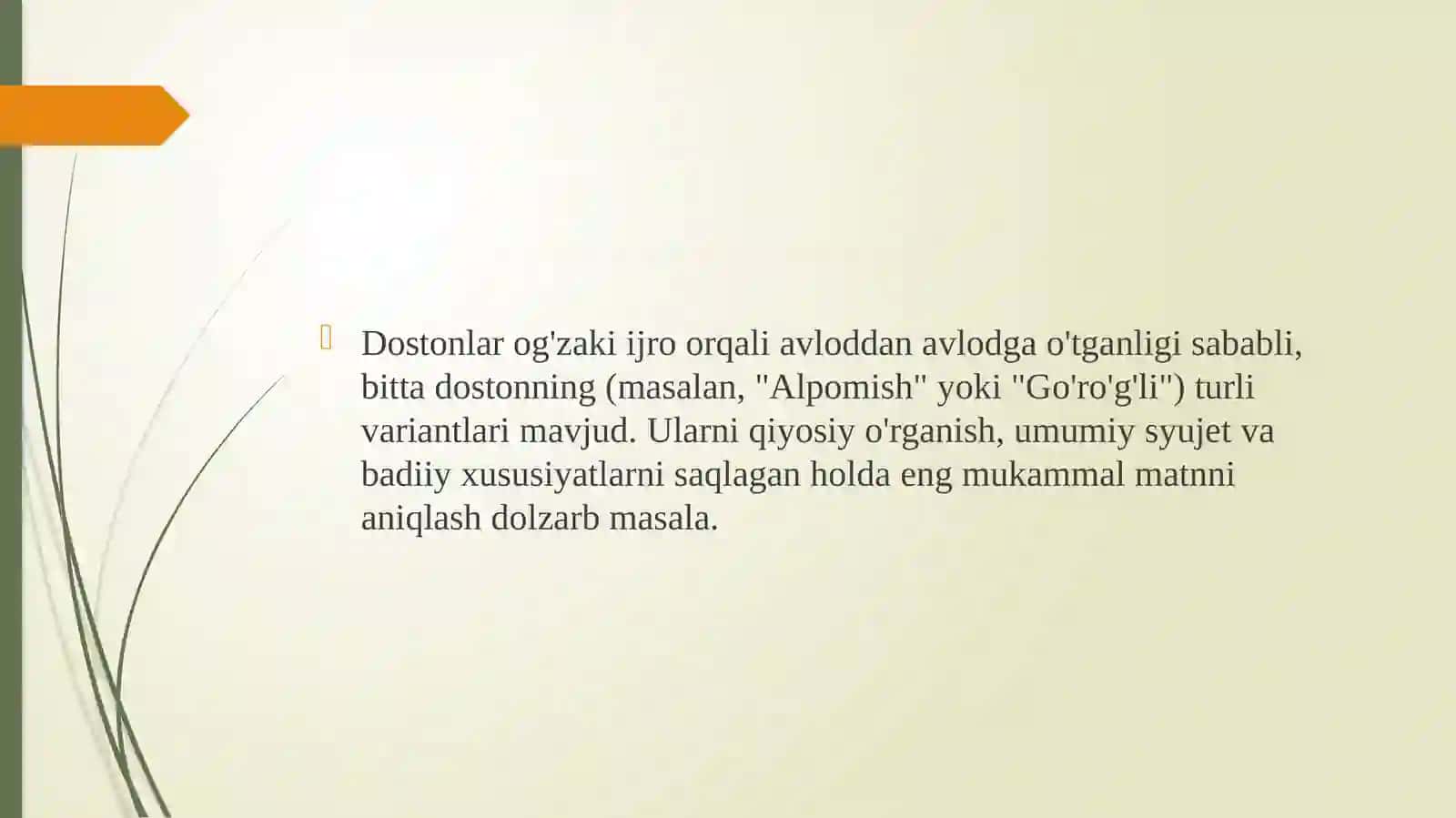 Dostonchilik muammolarini o'rganish 4