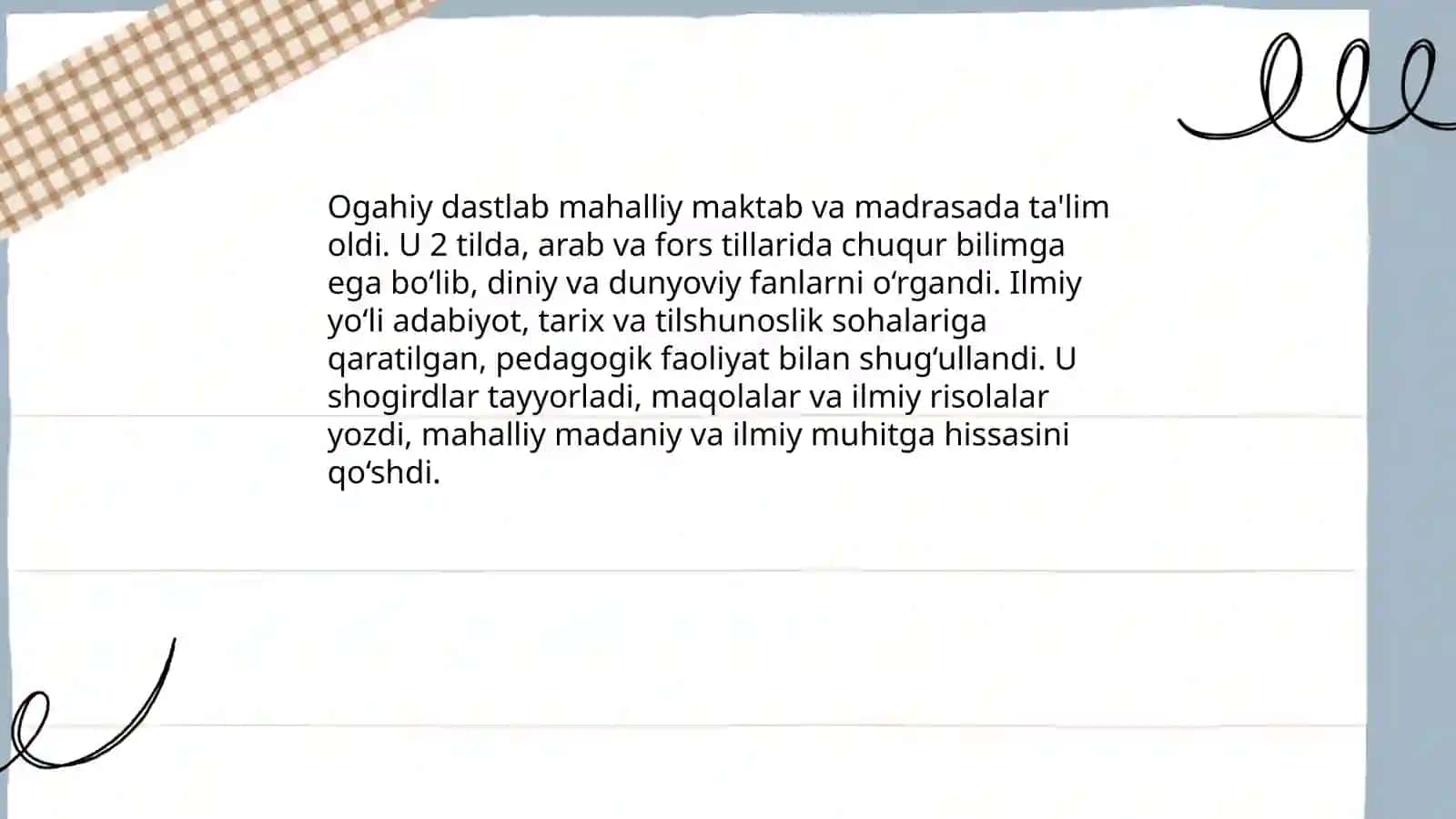 Ogahiy hayoti va ijodi 4