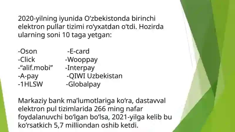 Elektron pullar haqida tushuncha 4