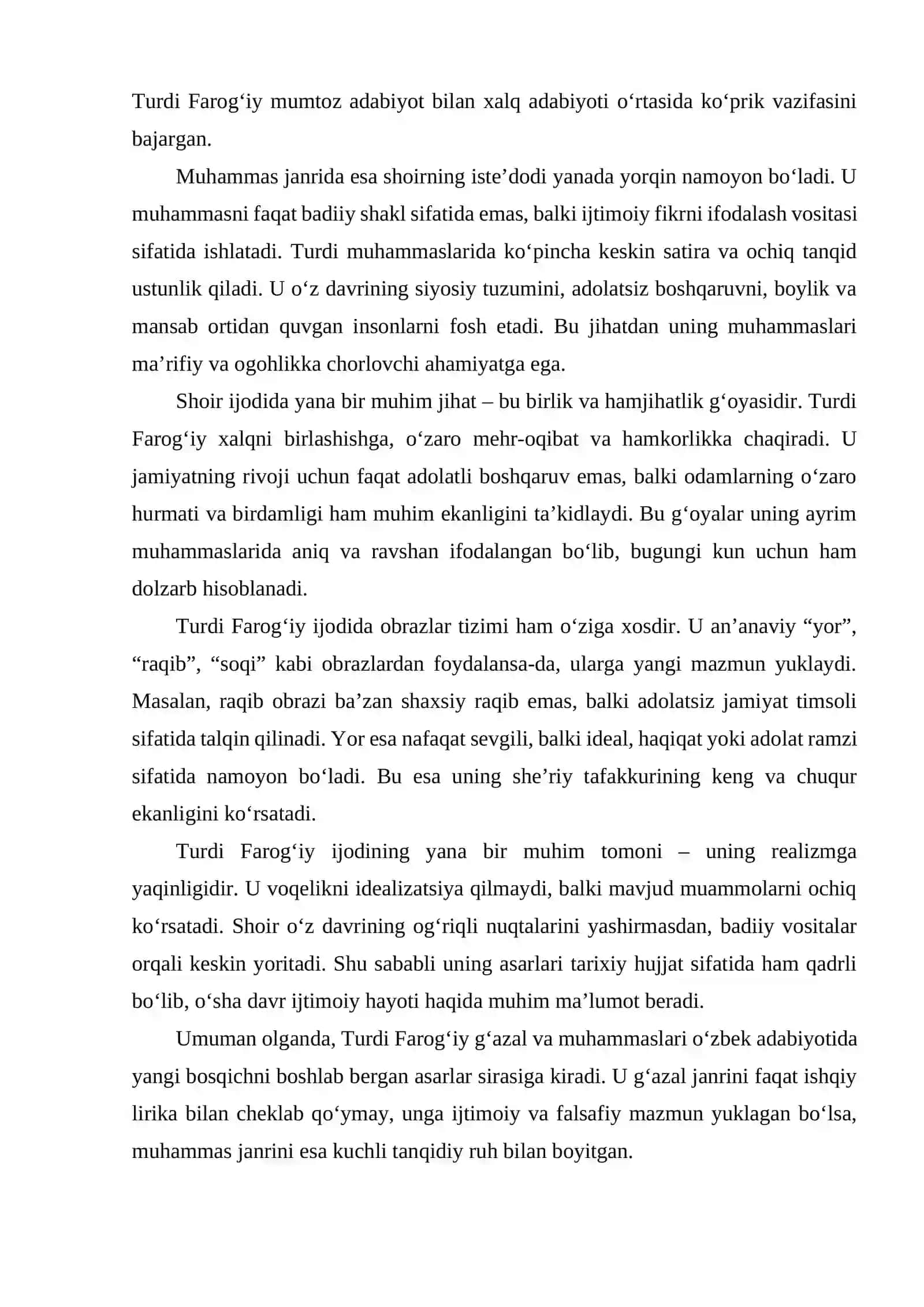 TURDI FAROGʻIY GʻAZAL VA MUHAMMASLARI. 4