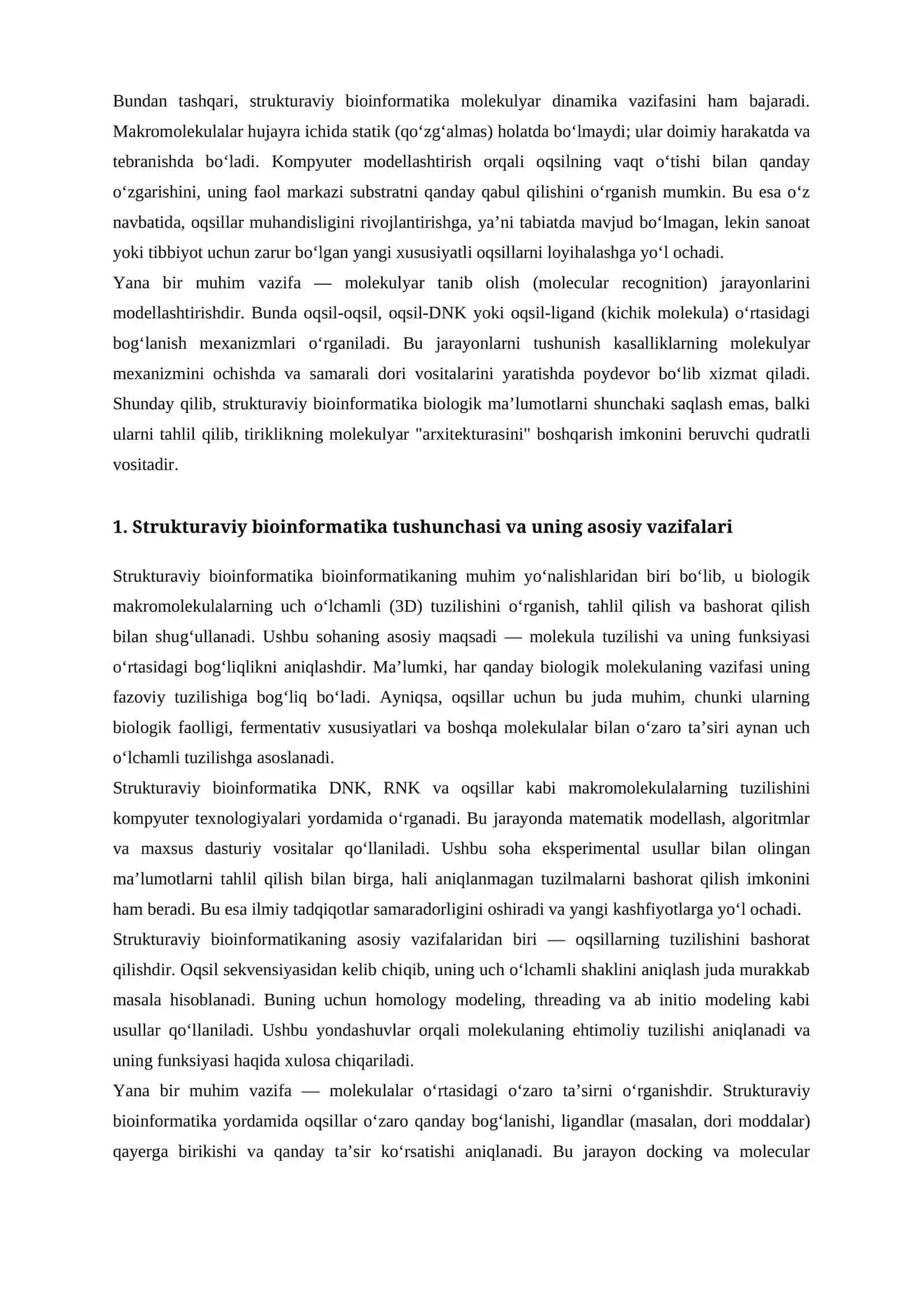 Strukturaviy bioinformatika tushunchasi 4