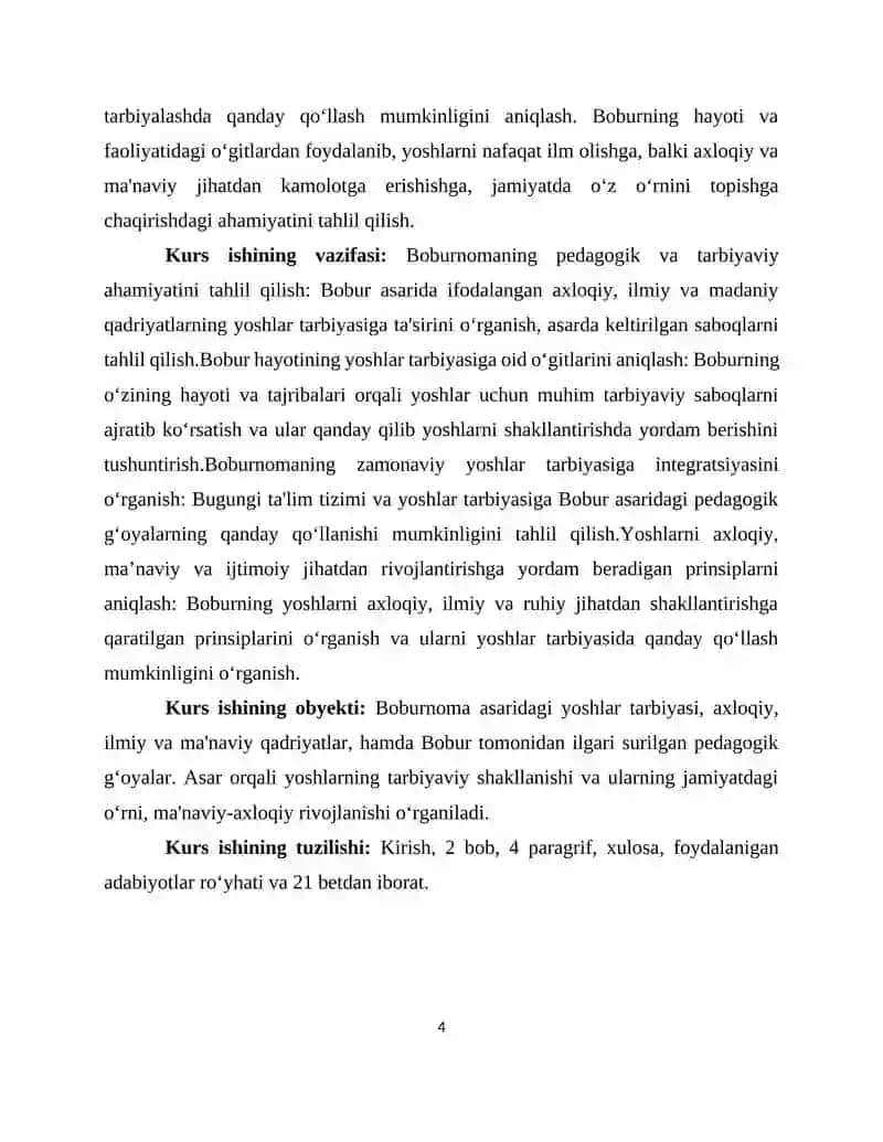 “Boburnoma”uning tarbiyaviy ahamiyati 4