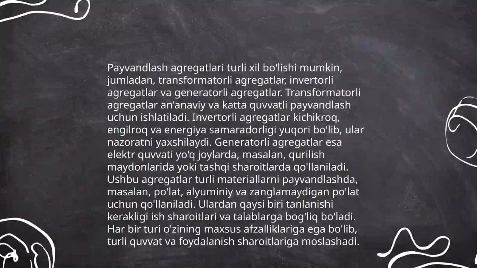 O‘zgaruvchan tokda ishlovchi payvantlash agregatlari 4