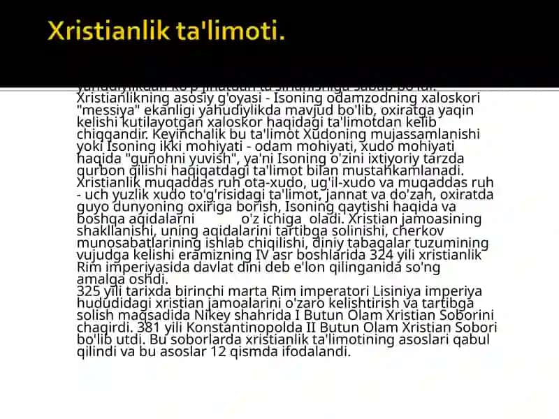 Xristianlikning paydo bo’lishi 4