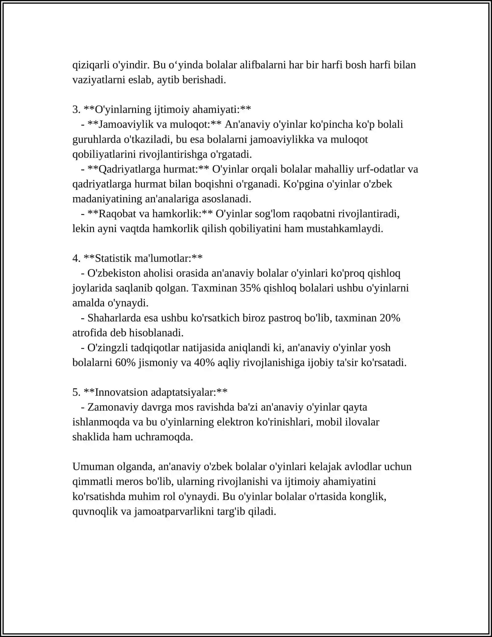 O'ZBEK BOLALAR O'YINLARI TIZIMI 4