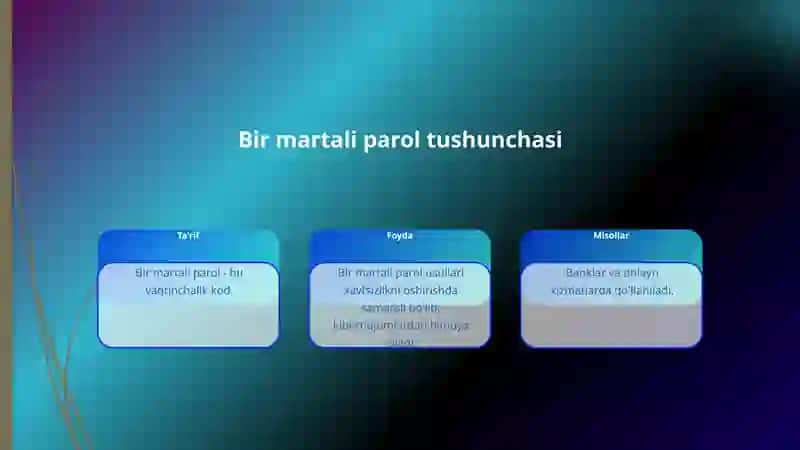 Bir martali parolga asoslangan autentifikatsiyalash usullari 4