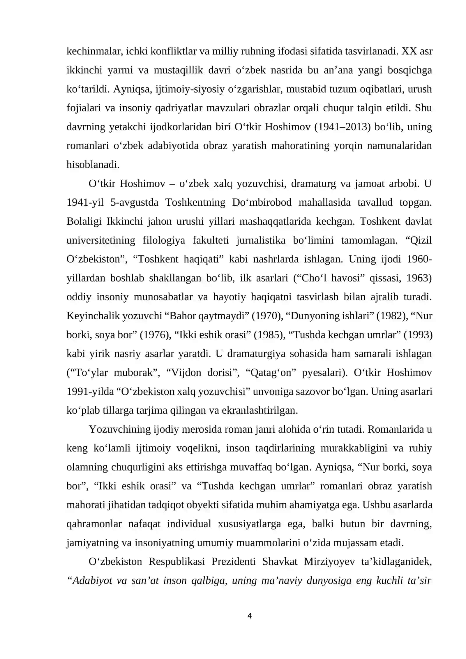 O‘TKIR HOSHIMOVNING OBRAZ YARATISH MAHORATI (ROMANLARI MISOLIDA) 4