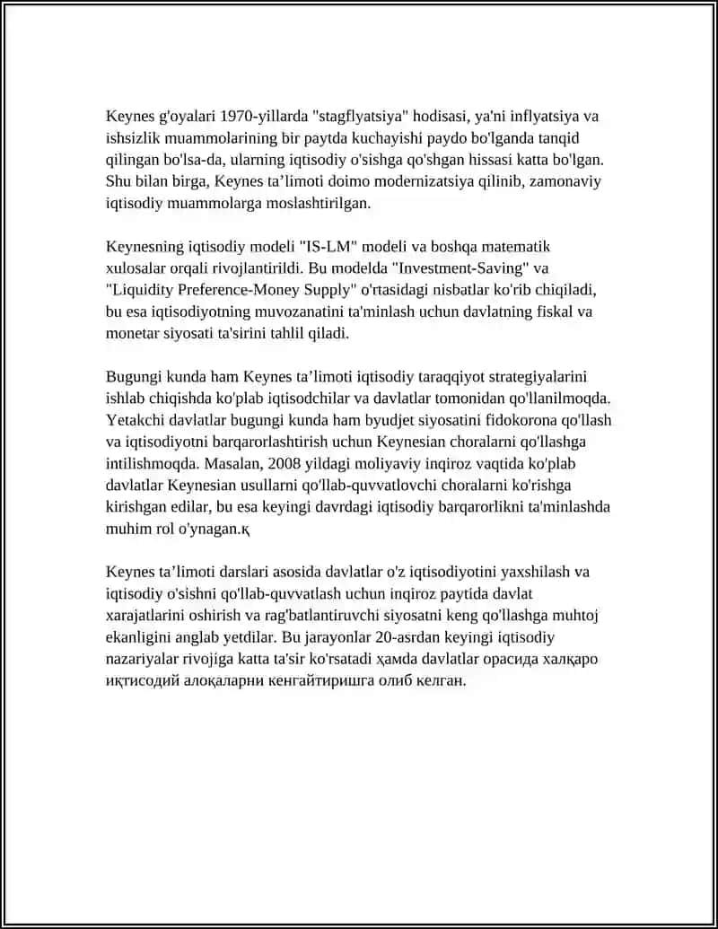 KEYNS VA KEYNSCHILIK TAʼLIMOTI 4