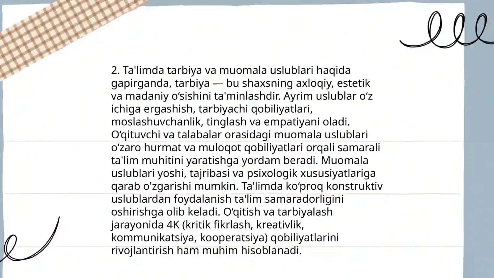 Pedagogning õquvchilar bilan muomala olib borishining mohiyati 4