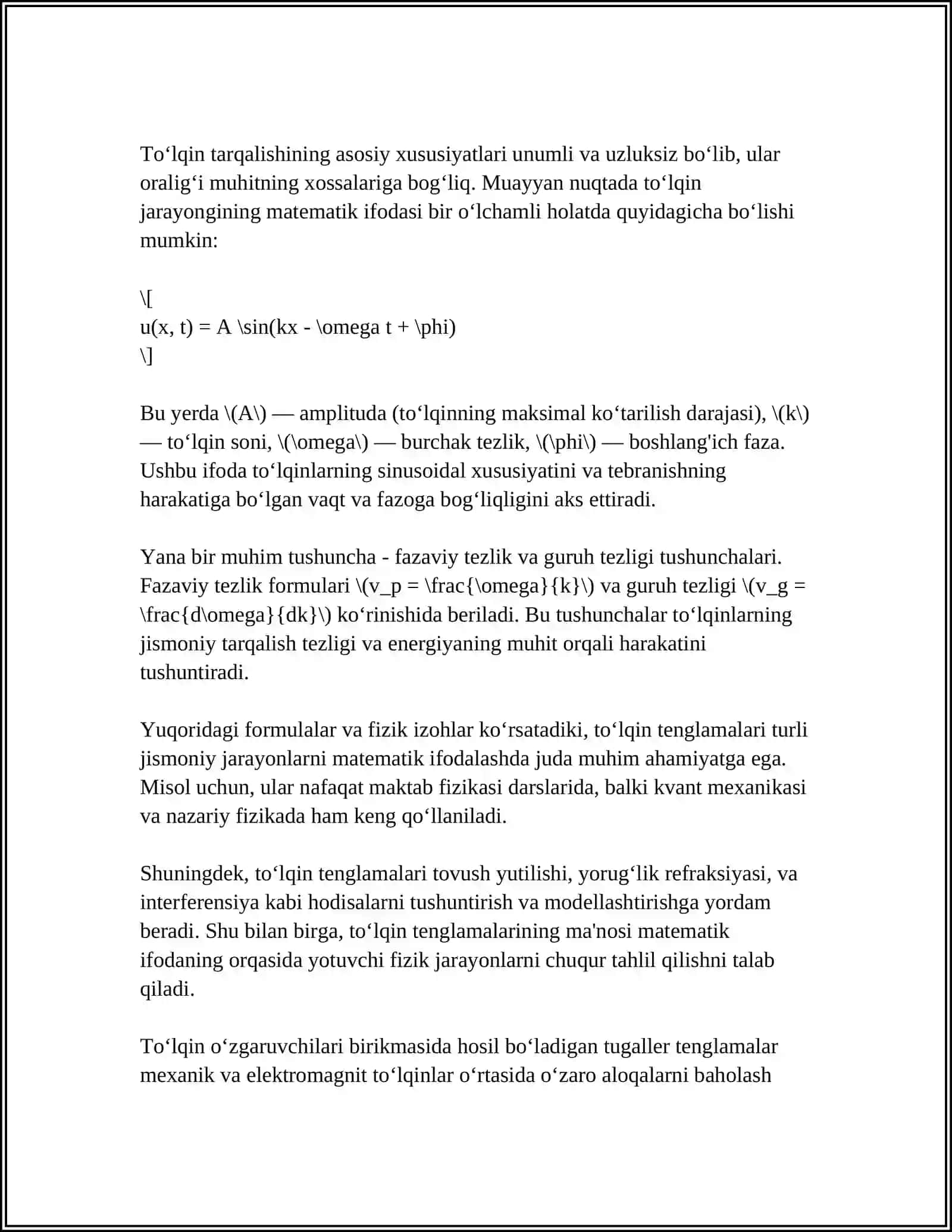 “TO’LQIN TENGLAMA”SI 4