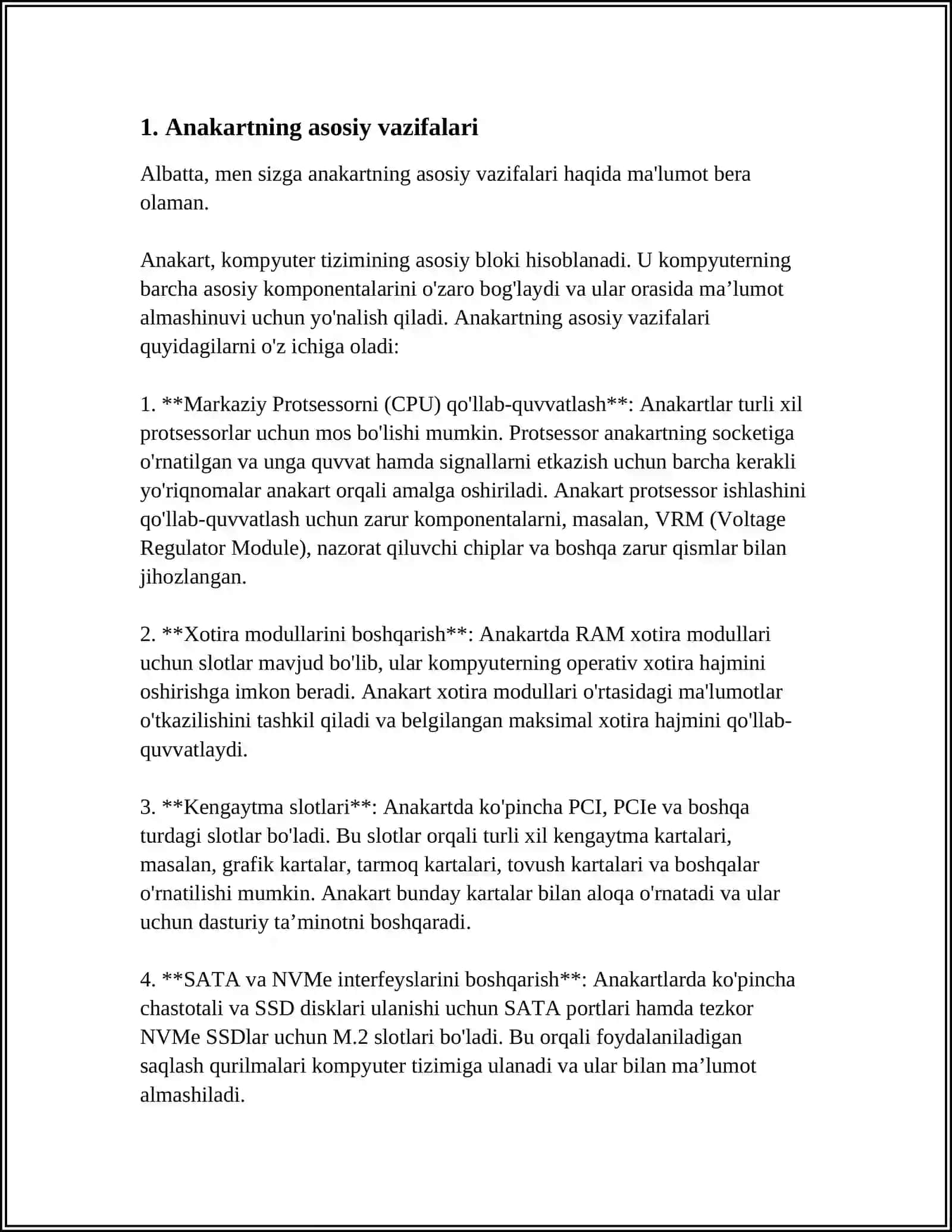 ANAKART VA UNING TARKIBIY QISMLARI 4