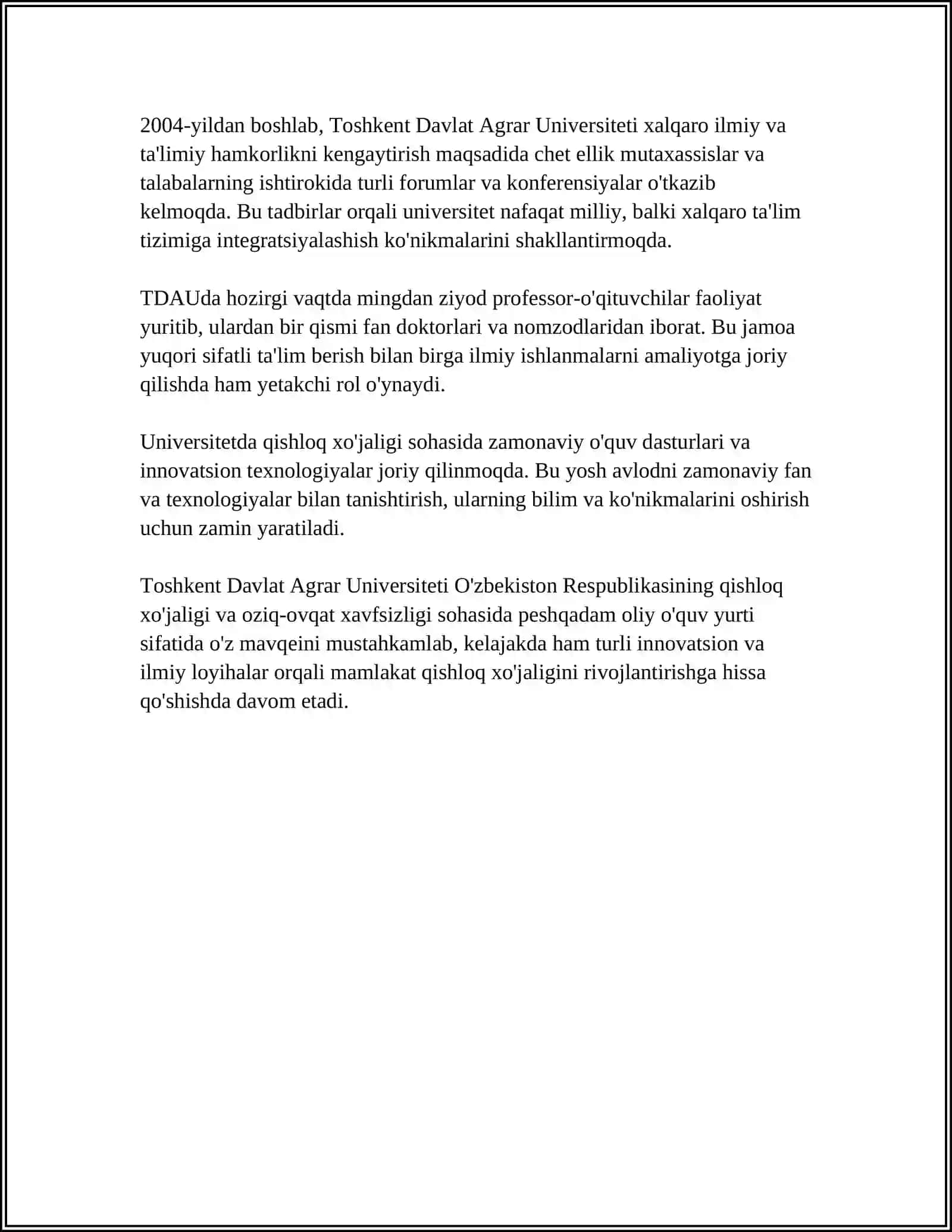 Toshkent Davlat Agrar Universiteti 4