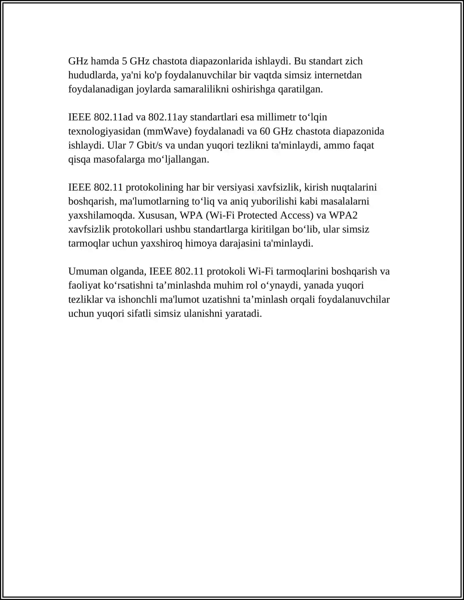 IEEE802.11 SIZMSIZ LOKAL TARMOQLAR 4