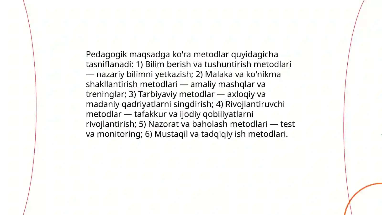 Taʼlim metodlarining tasniflash 4