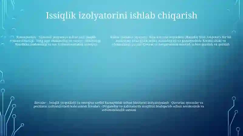 Issiqlik Izolyatsiyalovchi Materiallari 4