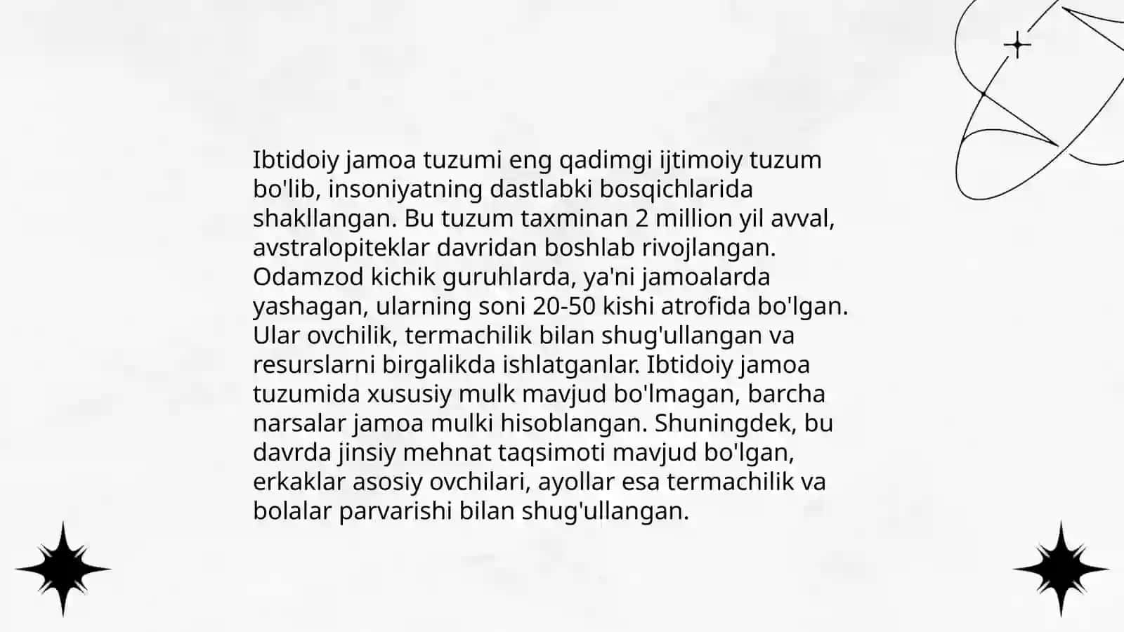 Ibtidoiy jamoa tuzumi va uni davrlashtirish 4