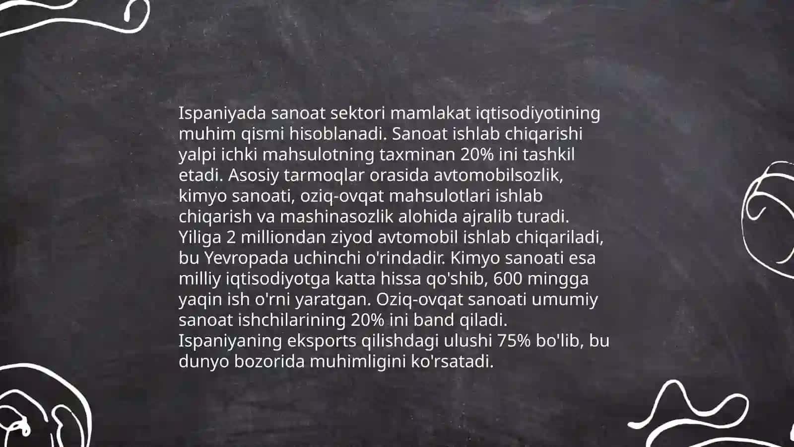 Ispaniya iqtisodiyoti, oʻzbekiston va ispaniya iqtisodiyotini solishtirish 4
