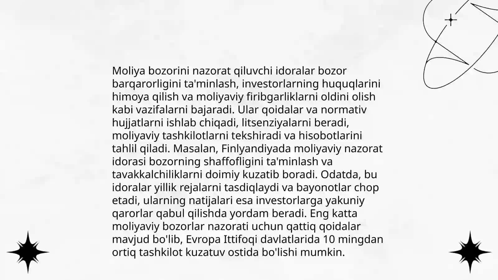 O’zbekiston moliya bozorini muvofiqlashtirish va nazorat qilish mehanizmlari 4