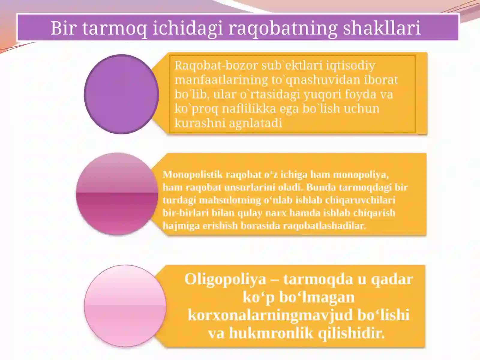 Monopolistik raqobat va oligopoliya 4