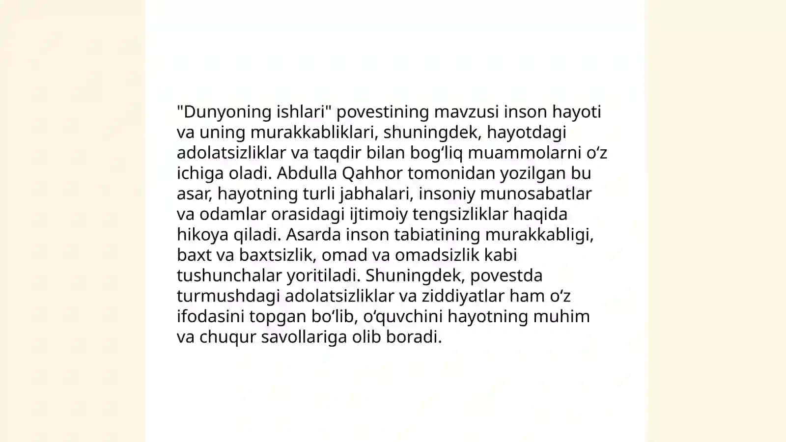 Dunyoning ishlari 4