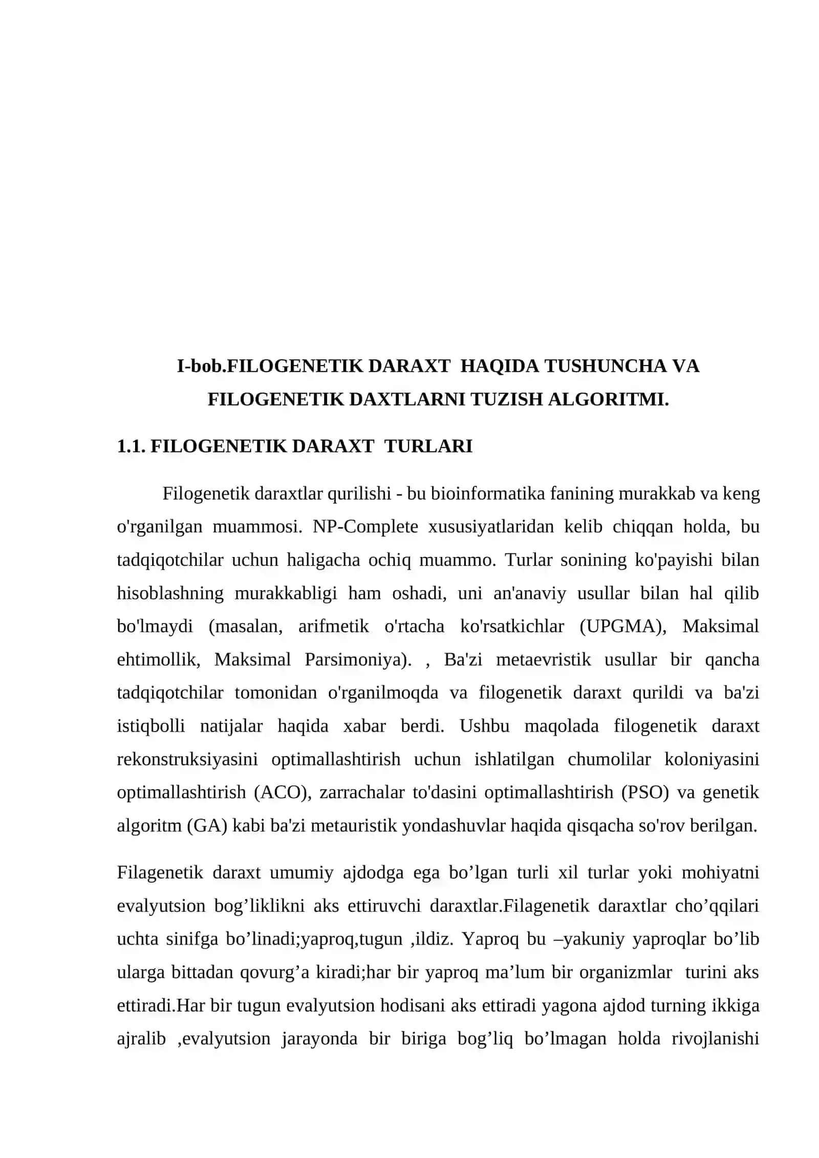 FILOGENETIK DARAXTLAR. KLASTERLASH METODLARI 4