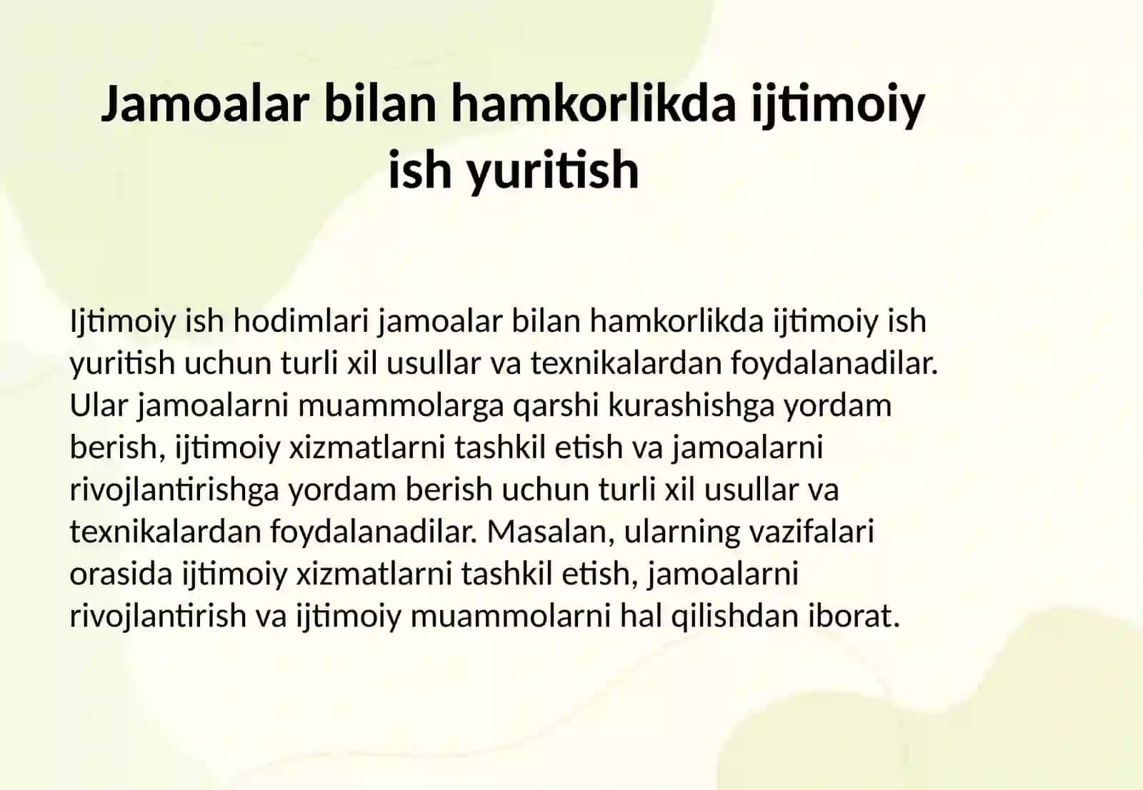 Ijtimoiy ish hodimlari jarayonlari 4