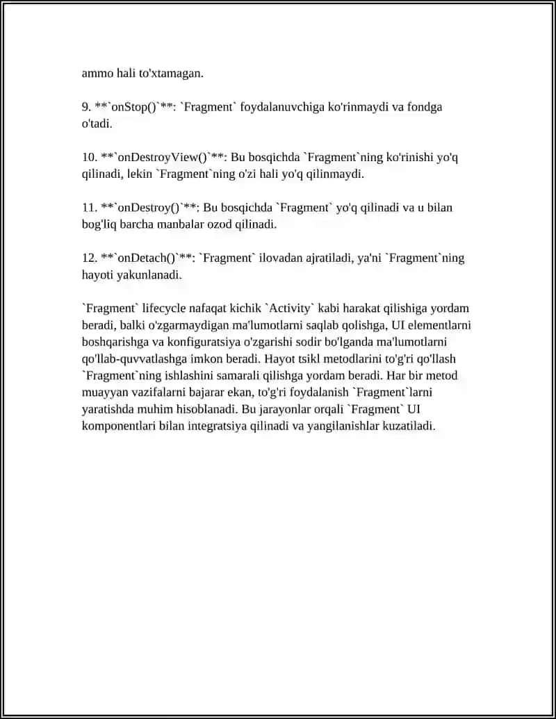 Fragment Lifecycle 4