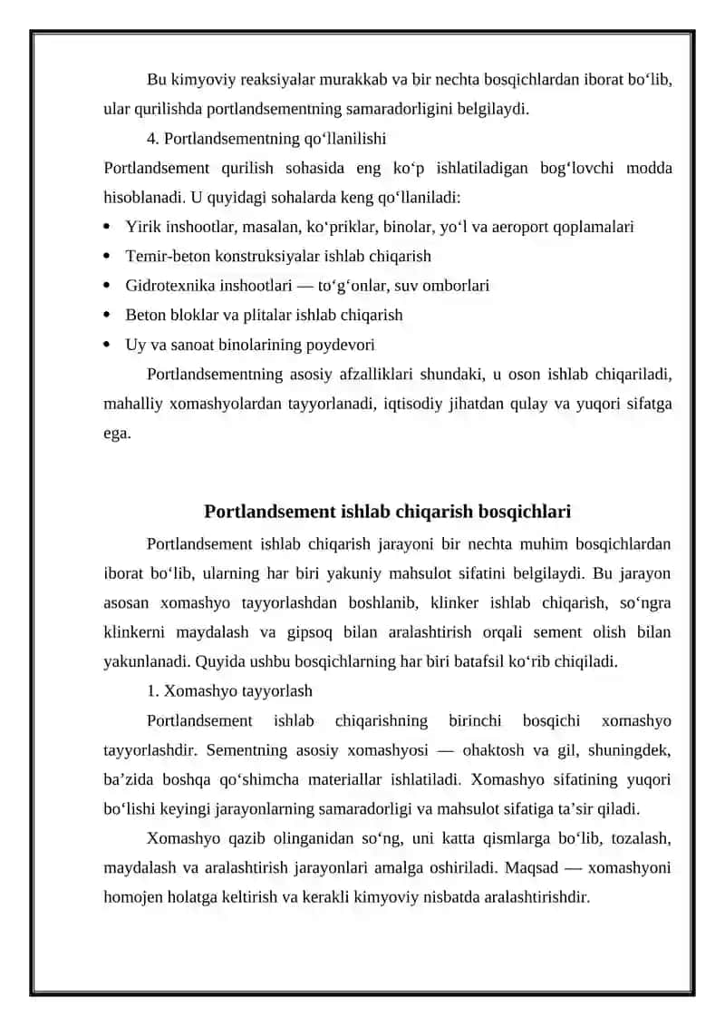 Portlandsement ishlab chiqarish texnologiyasi 4