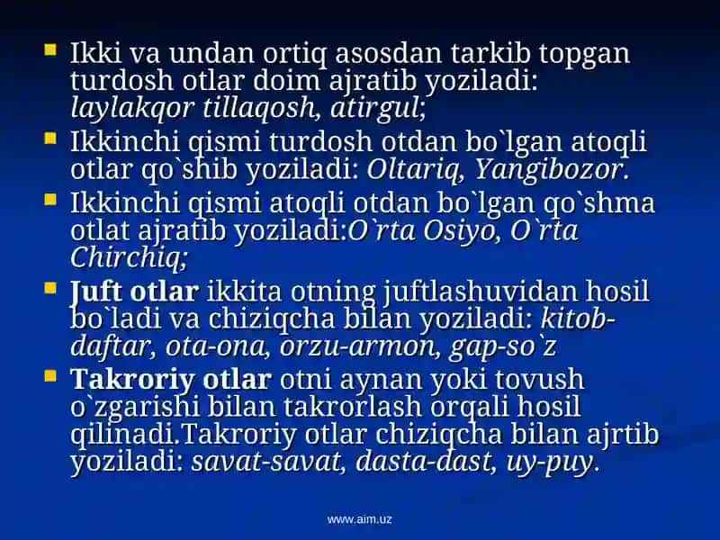 OT SO`Z TURKUMI 4