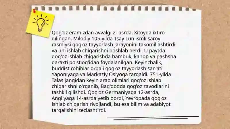 Qog'oz bilan ishlash mavzusiga prezintasiya 4