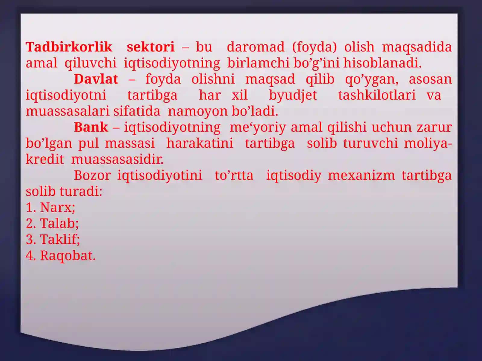 BOZOR MUVOZANATI VA MUTANOSIBLIGI 4