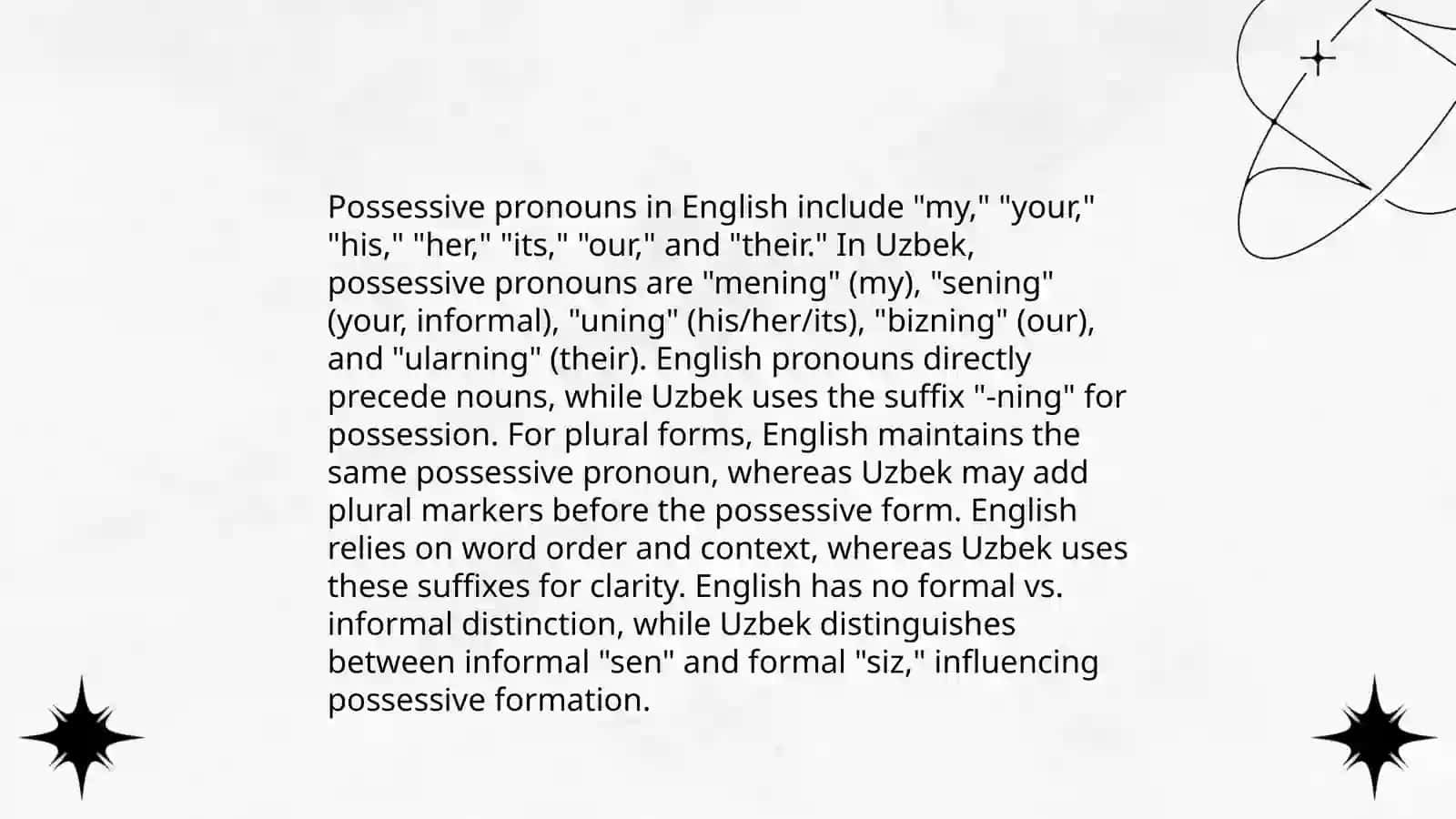 Personal Pronouns in English and Uzbek 4