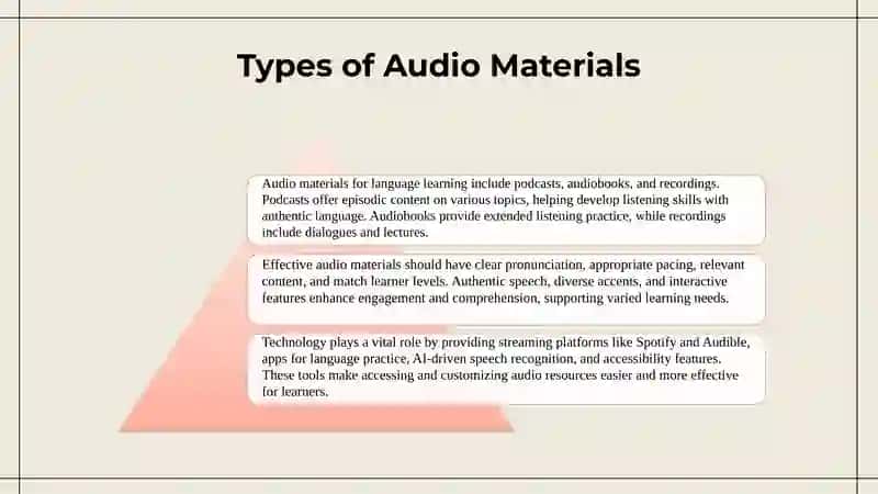 Audio materials in language learning 4