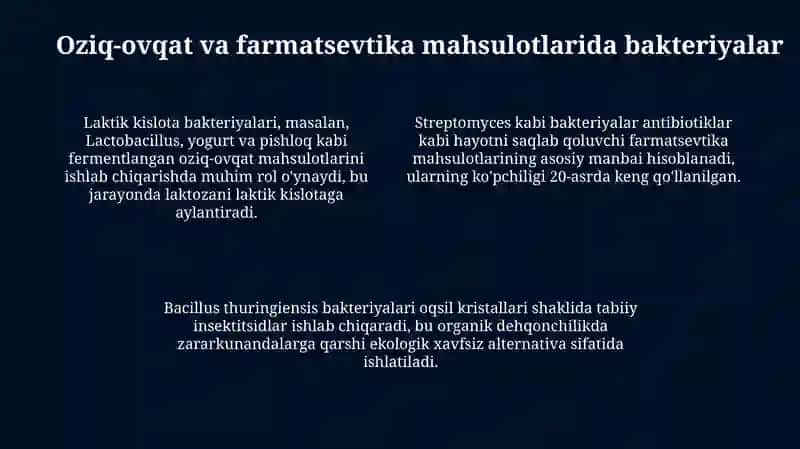 Bakteriyalarning ishlab chiqargan mahsulotlari 4