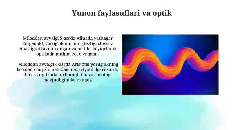 Optika fanining rivojlanish tarixi 4