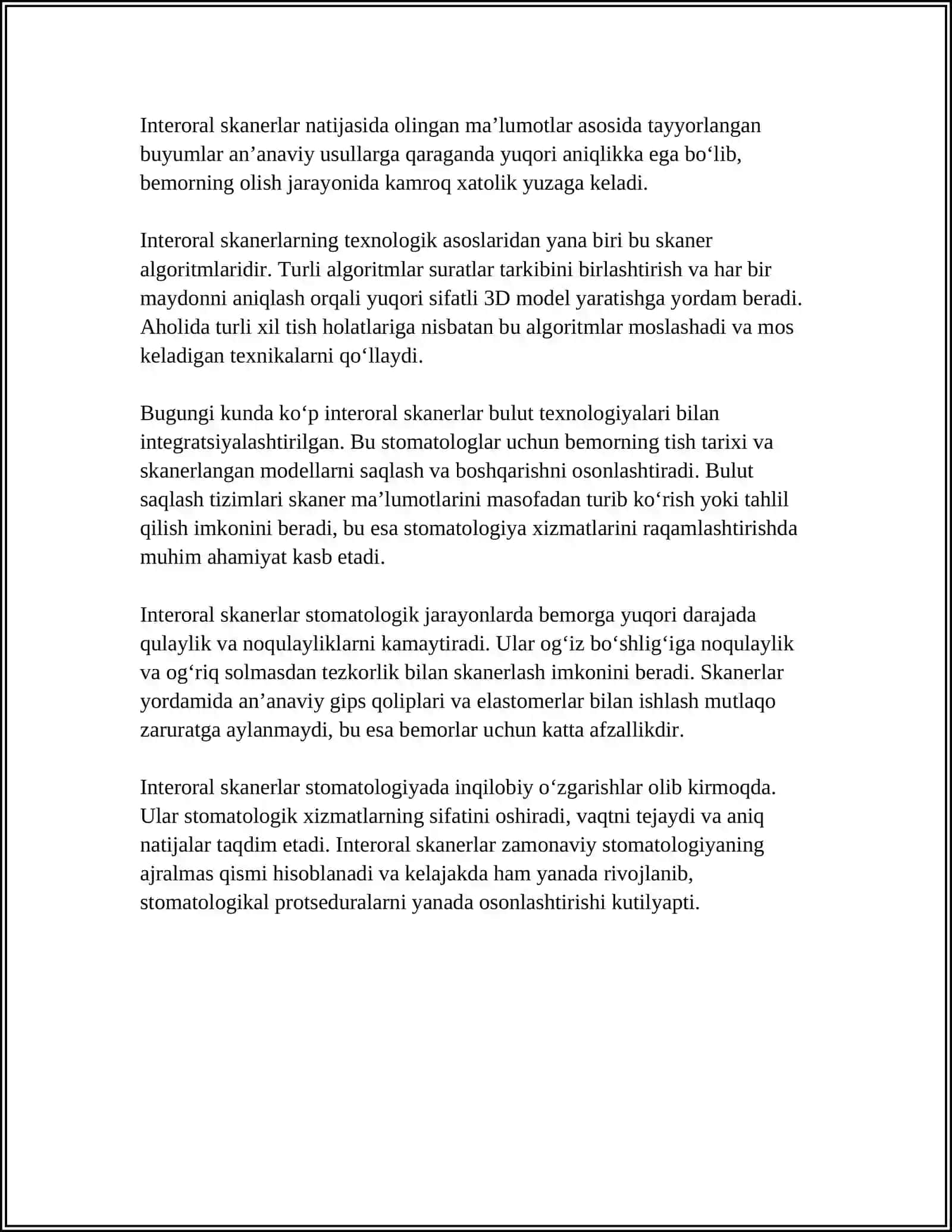 INTERORAL SKANERLAR VA ULARNING AVZALIKLARI 4