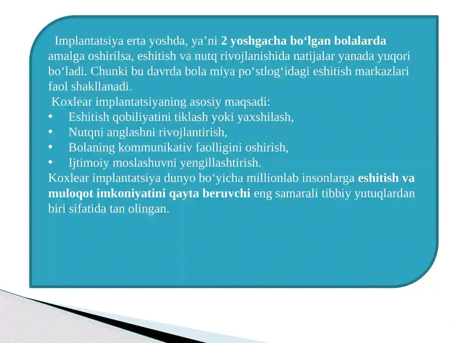 Koxlear implantatsiya haqida umumiy tushuncha. Koxlear implantatsiyaning rivojlanish tarixi 4