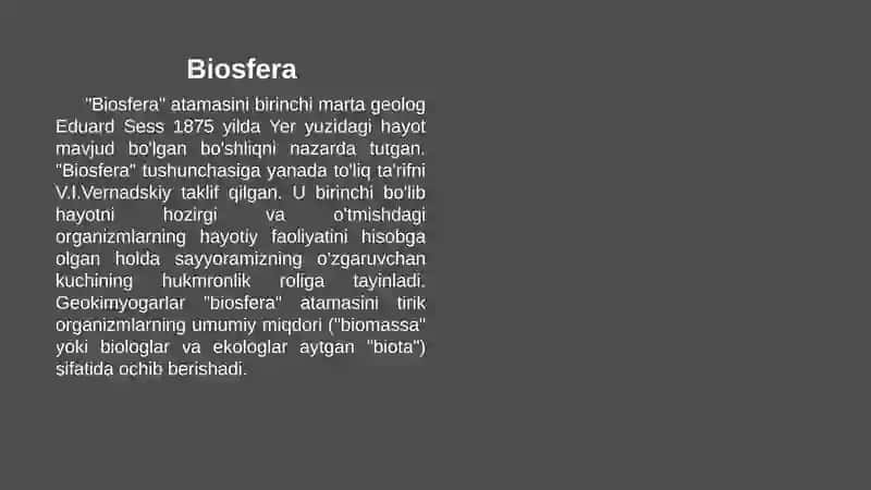 BIOSFERA HAQIDAGI TA’LIMOT 4