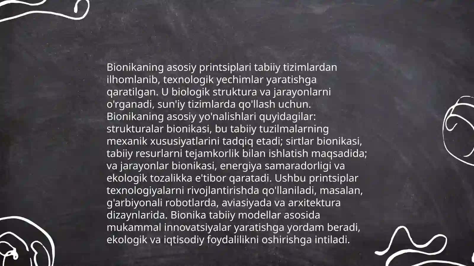 Bionika asoslari va uni inson hayotidagi oʻrni 4