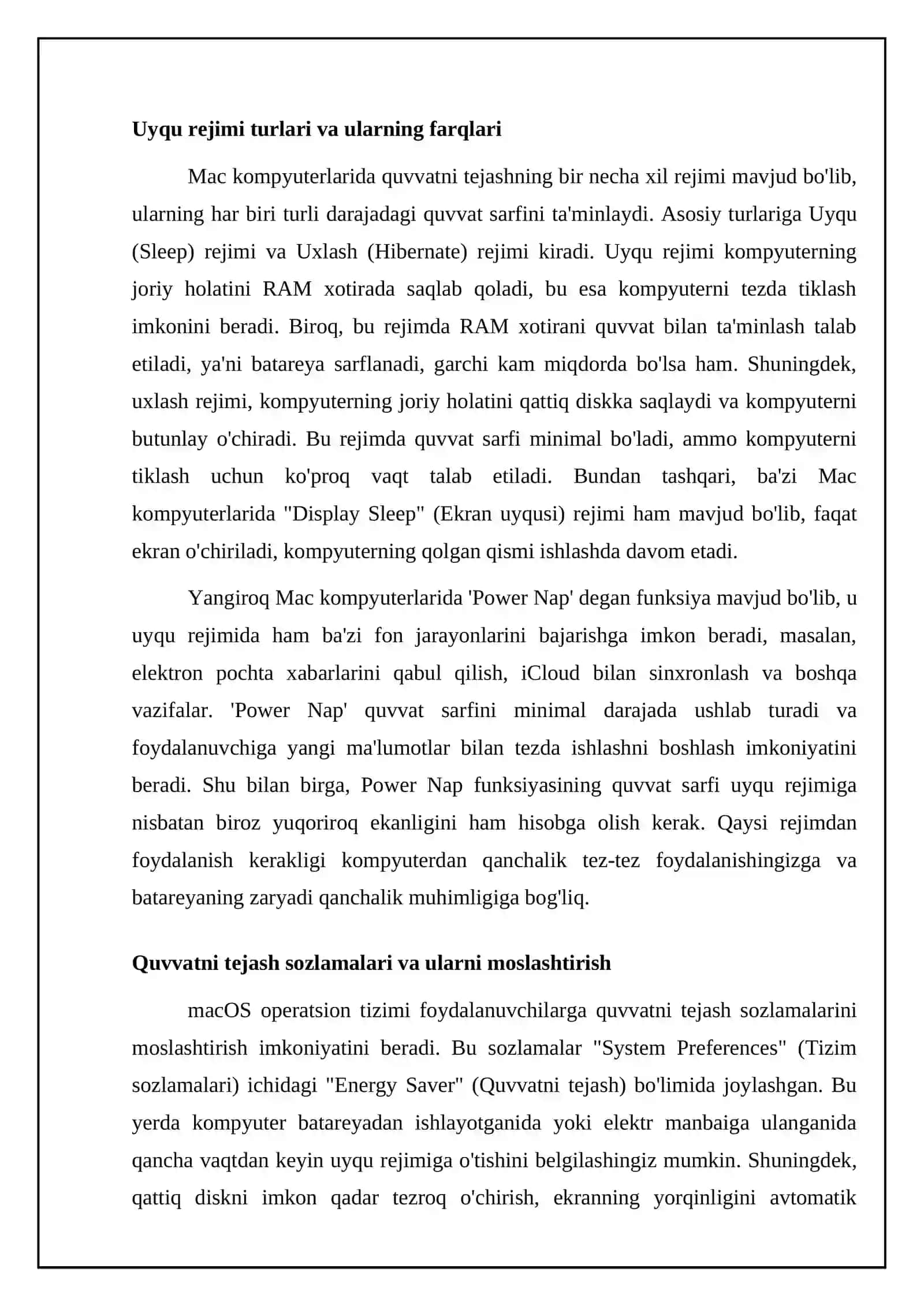 MAC darajasida energiya tejovchi uyqu rejimlari 4